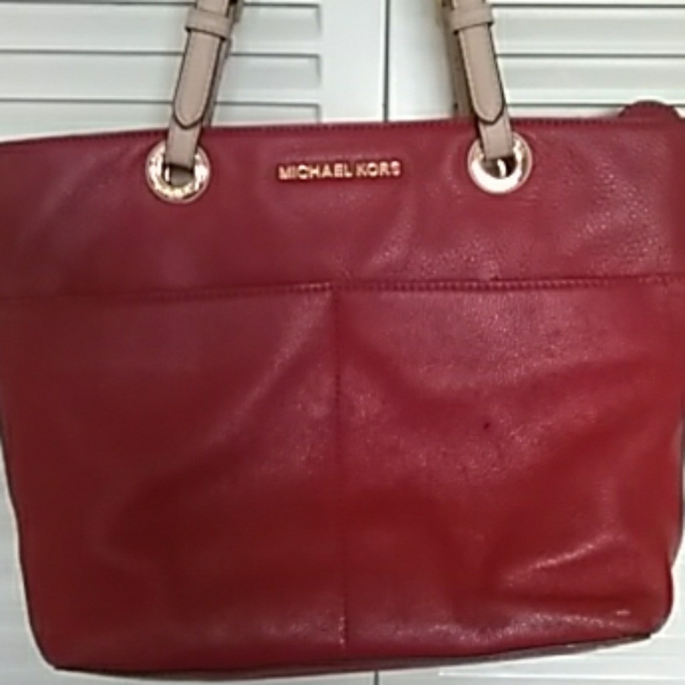Michael Kors Red Leather Handbag